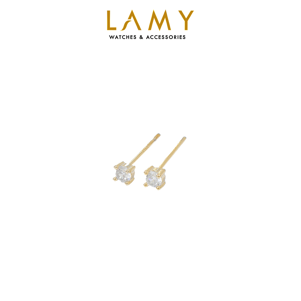 Khuyên tai nam nữ CDE Elegant Earrings Gold CDE3025GG - Khuyên tai bạc cao cấp