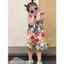 Yếm jumpsuit vải thô hoa lá TB342 - Đồ bộ bé gái Bộ hai dây bé gái xinh xắn