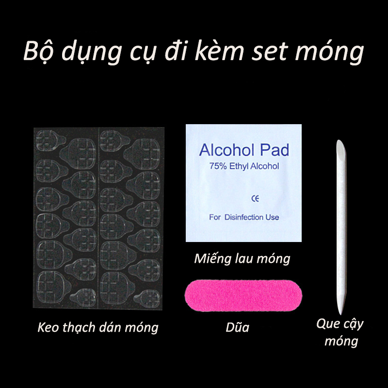 [Nail box] Set 24 móng giả kèm keo thạch và phụ kiện dán móng