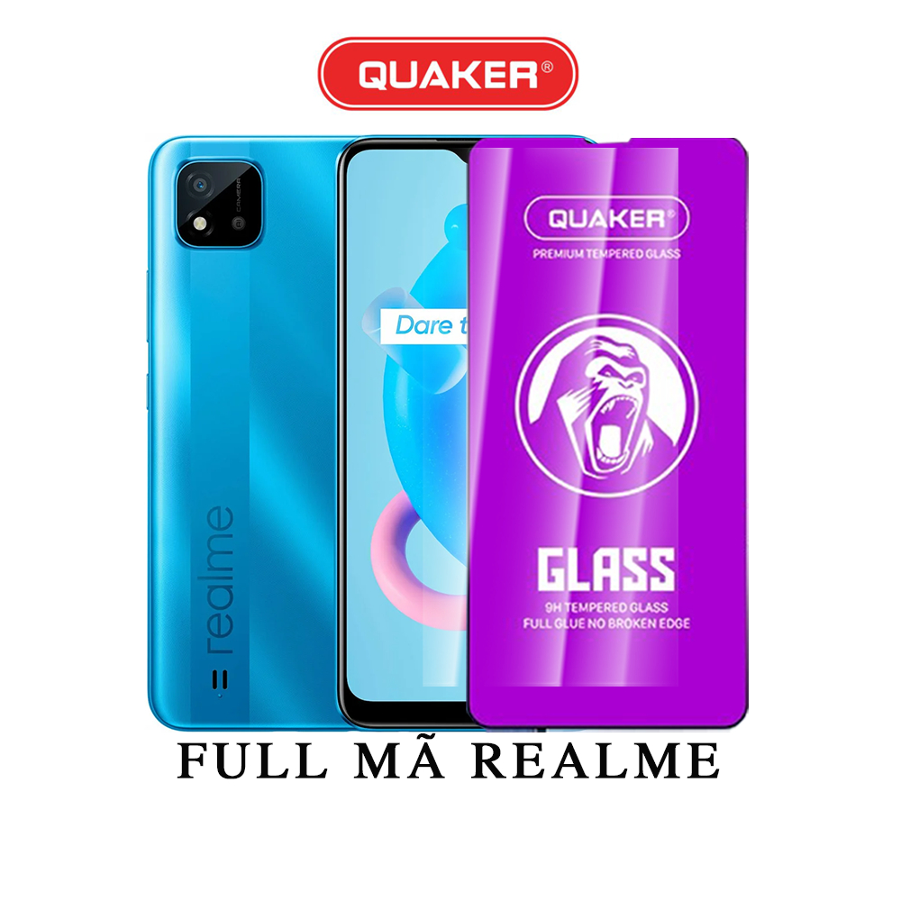 Kính cường lực Realme full màn Quaker C21Y 2PRO 3PRO C31 C11 C15 C12 C20 A04S A03S