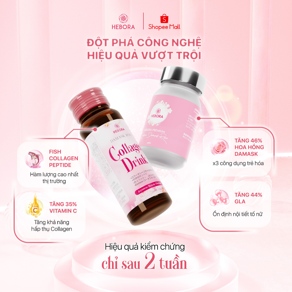 Ảnh Combo Nước uống Hebora Collagen Drink 50ml và Viên uống Hebora Premium 4