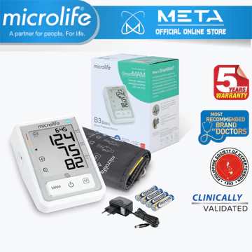 Máy Đo Huyết Áp Và Nhịp Tim Microlife B3 Basic | Công Nghệ SmartMAM Thông Minh Đo 2 Lần, Cho Kết Quả Nhanh Và Chuẩn Xác