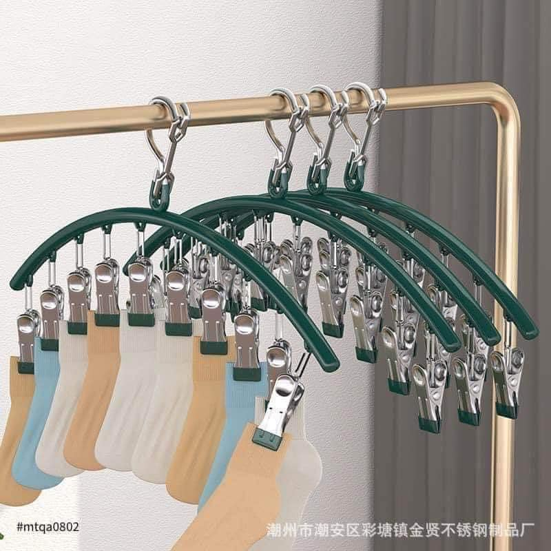 Móc phơi treo quần áo 10 kẹp tiết kiệm diện tích hót hít có hàng
