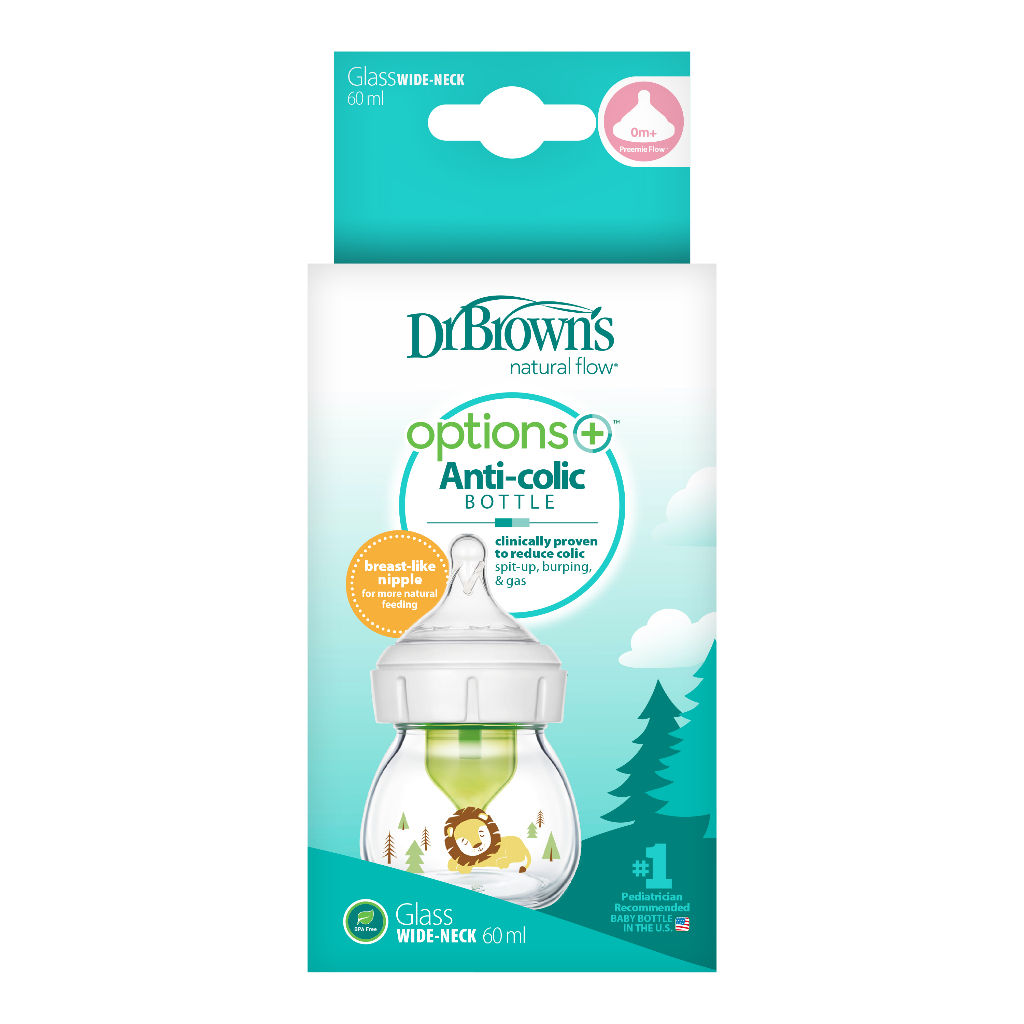 Ảnh Bình sữa thuỷ tinh Dr Brown's "Option Plus" cổ rộng 60ml TQ - Mã hàng WB21600-CH - Lion Deco 1