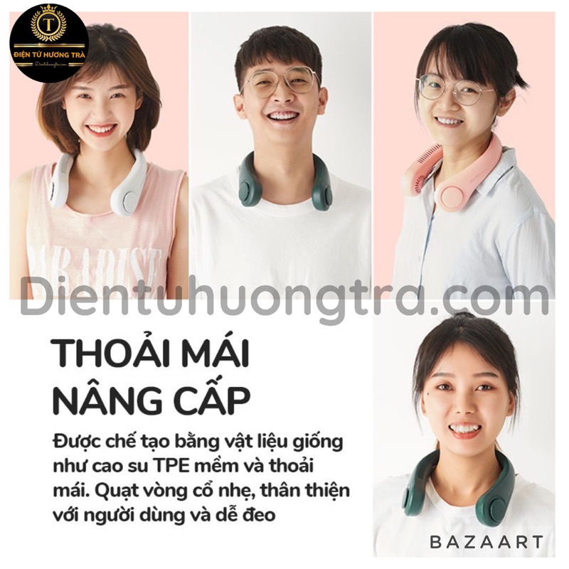 Quạt Đeo Cổ Thể Thao Không Cánh Tốc Độ Mạnh