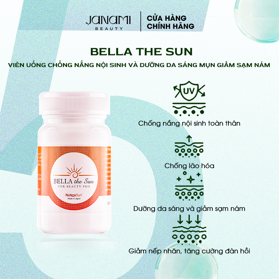 Ảnh Bộ đôi bảo vệ da, giúp trắng sáng ngừa tia UV Bihaku Collagen 30v và Bella The Sun 30v của Nhật Bản 3
