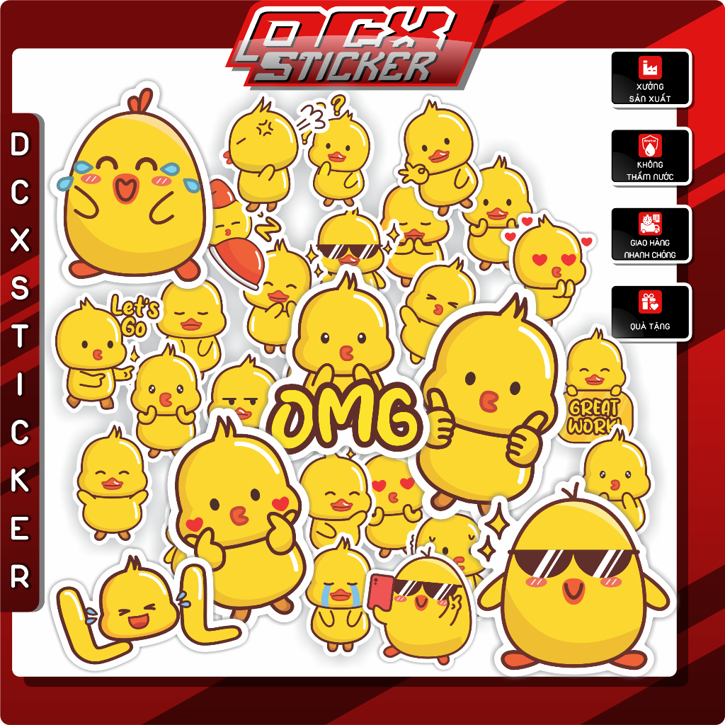Sticker LITTLE DUCK | Hình Dán Vịt Con , Vịt Vàng | Hình dán laptop ...