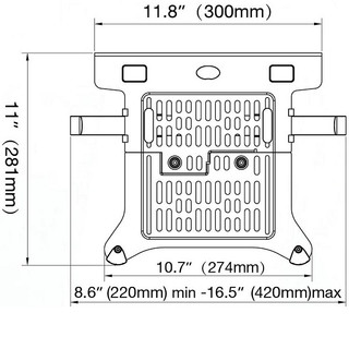 FP2 - Giá Đỡ Kẹp LAPTOP, MÁY TÍNH BẢNG, IPAD [Màn hình 10- 17.3 inch] -[Lắp đặt cùng các tay treo màn hình] North Bayou