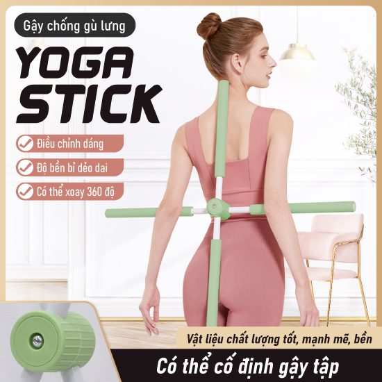 Ảnh {GREEN} -BG-Gậy Tập Lưng, Vai, Chống Gù, Gậy Tập Yoga Gậy Chống Gù Lưng Tập Yoga Bằng Thép Không Gỉ 3