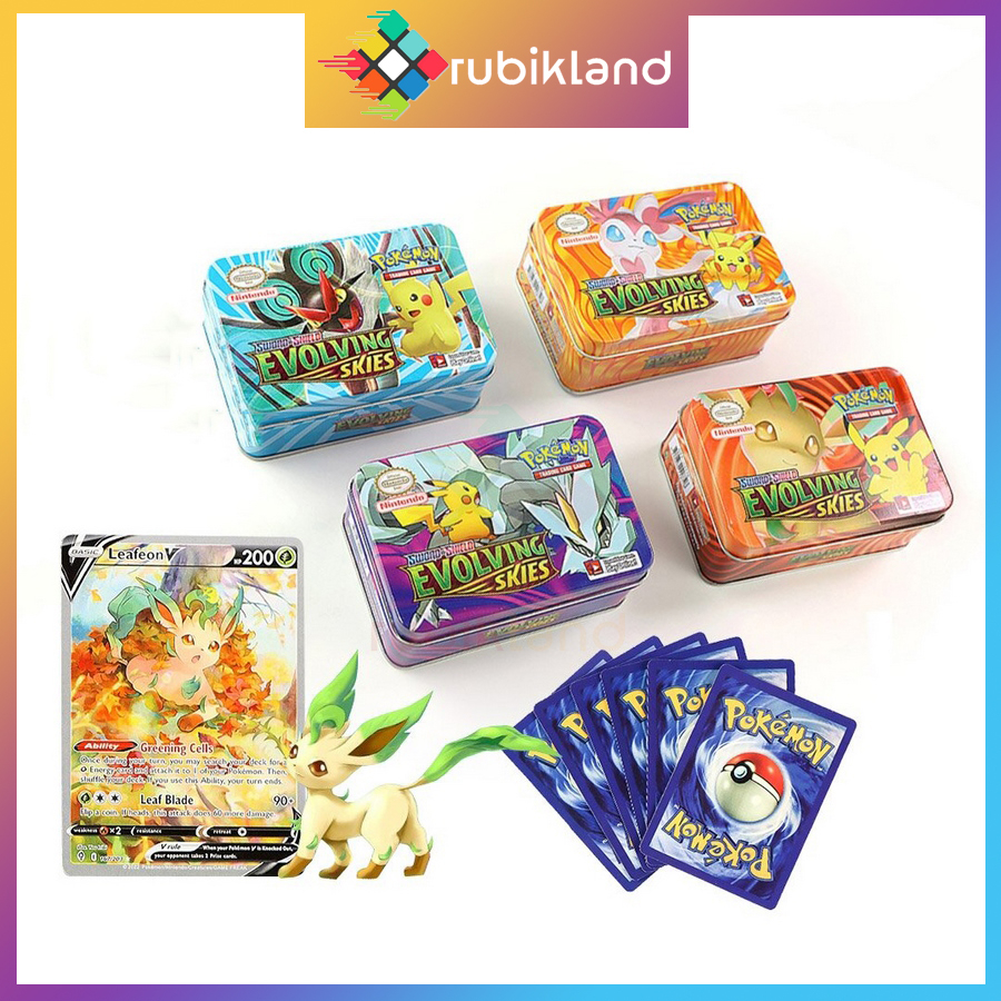 Bài Pokemon Hộp Sắt 42 Thẻ Tặng Kèm 1 Thẻ Vip Pokemon Hộp Thiếc Đồ Chơi ...