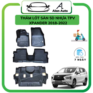 Thảm lót sàn ô tô Mitsubishi Xpander 2018-2023, Xpander Cross,Thảm nhựa TPE 5D đúc nguyên khối theo xe. Bộ 4 miếng