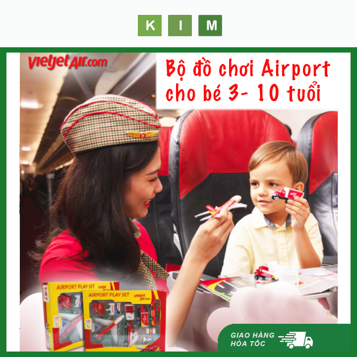 Bộ đồ chơi sân bay cho bé - Bộ đồ chơi Airport Vietjet