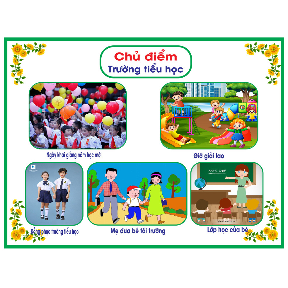 Tranh Decal Chủ Đề Trường Tiểu Học