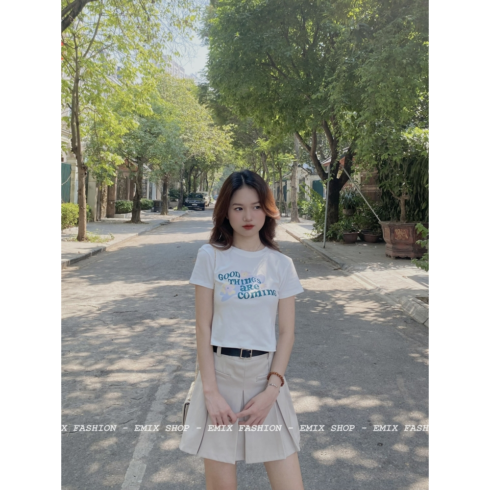 Ảnh Áo thun dáng lỡ EMIX chất cotton co giãn 4 chiều Aobabytee164/P5K8 3