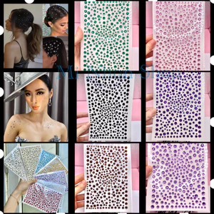 Miếng dán đính đá loại vỉ to nhiều màu dán mắt / mặt, body, tóc, trang điểm, hoá trang, biểu diễn, chụp hình ấn tư
