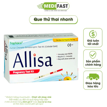 Que thử thai Allisa Traphaco - Test thử thai nhanh chóng, giúp phát hiện thai sớm, sử dụng đơn giản
