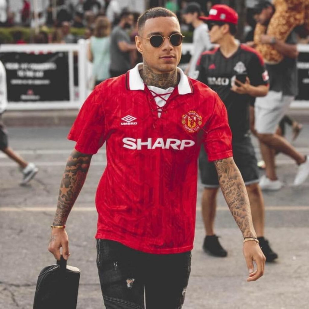 Áo bóng đá retro manchester united 1992 vải Cotton Polyester thời trang ...