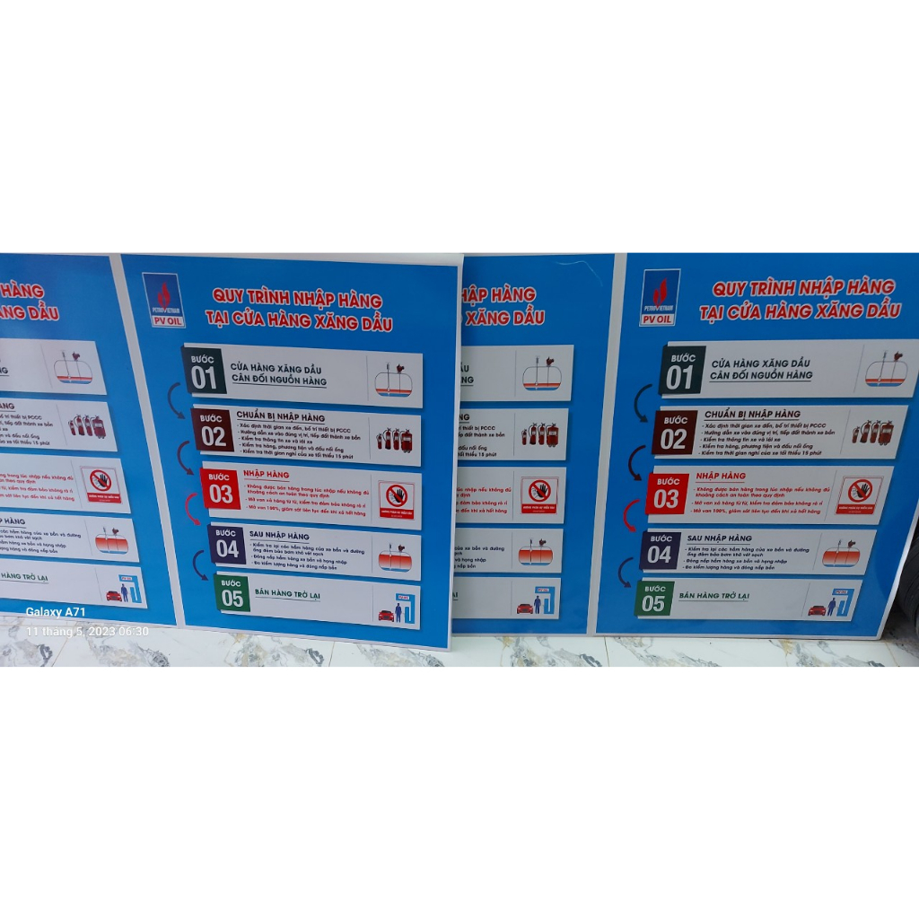 Decal in Quy Trình Nhập Hàng Tại Các Cửa Hàng Xăng Dầu nhiều kích thước