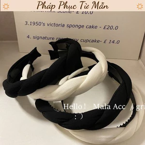Băng đô cài tóc Bờm tóc lụa voan óng dạng tết Phụ kiện cài tóc xinh dễ thương Phụ kiện đi chơi đi chùa