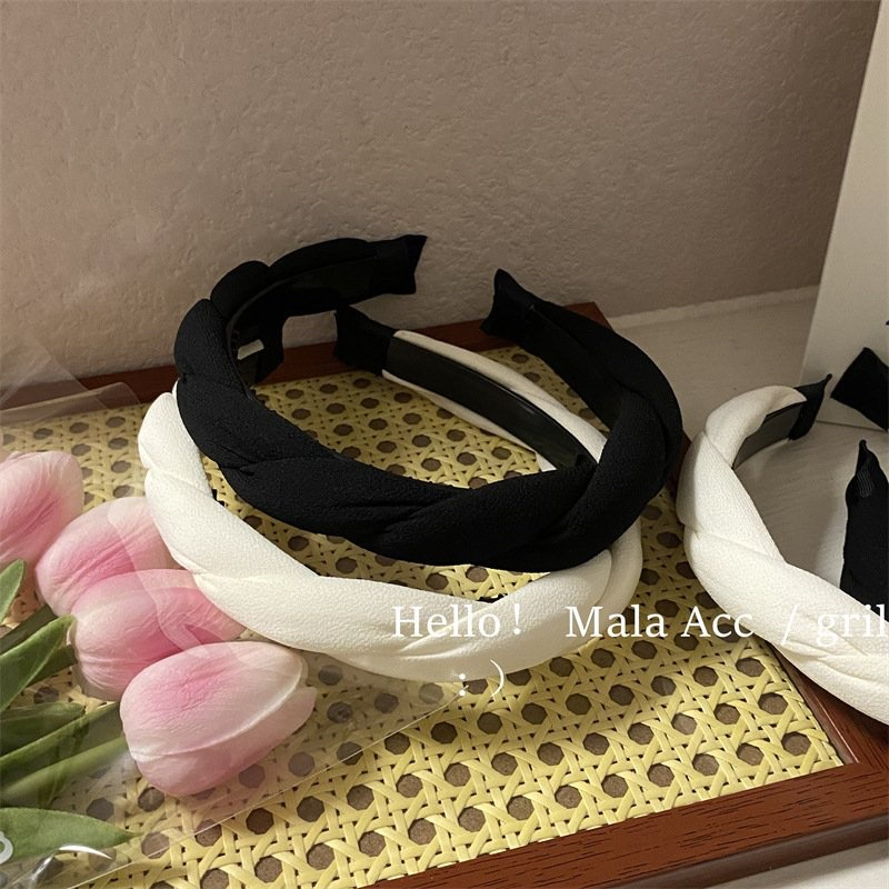 Băng đô cài tóc Bờm tóc lụa voan óng dạng tết Phụ kiện cài tóc xinh dễ thương Phụ kiện đi chơi đi chùa