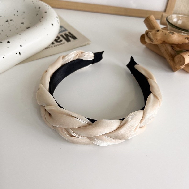 Băng đô cài tóc Bờm tóc lụa voan óng dạng tết Phụ kiện cài tóc xinh dễ thương Phụ kiện đi chơi đi chùa