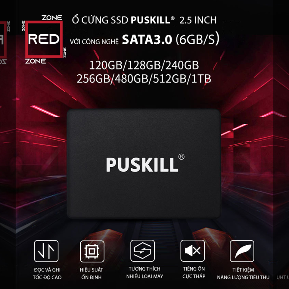 Ổ cứng SSD tốc độ cao PUSKILL 2.5 inch SATA III 256GB (Đọc:540mb/s ...