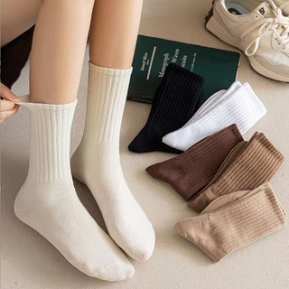 Tất nam nữ cổ cao họa tiết basic vớ nữ cổ cao nhiều màu đơn giản
