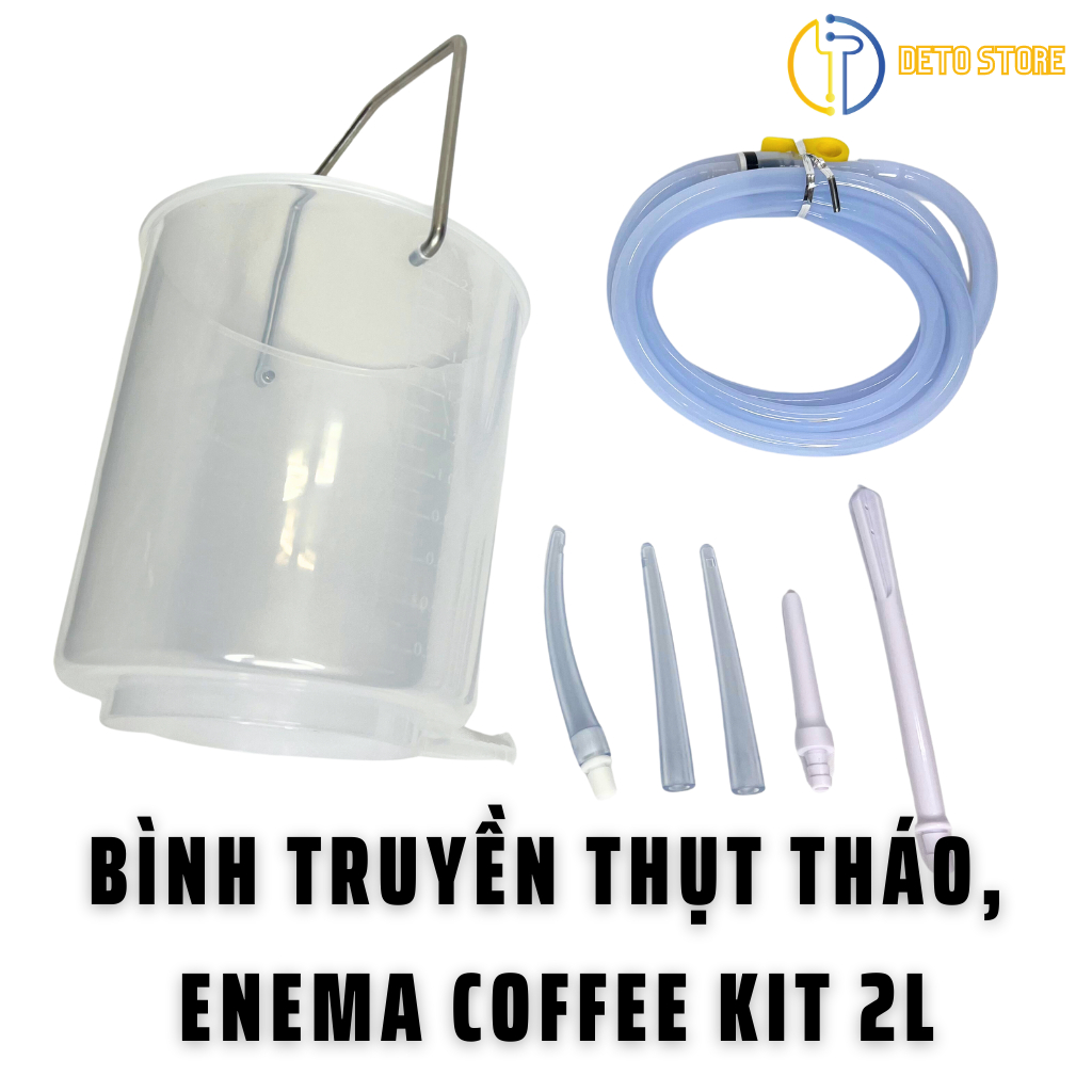 Thụt tháo đại tràng, bộ thải độc cà phê, bộ bình thụt tháo đại tràng, enema coffee kit thải độc cà phê 2L Viethealthy