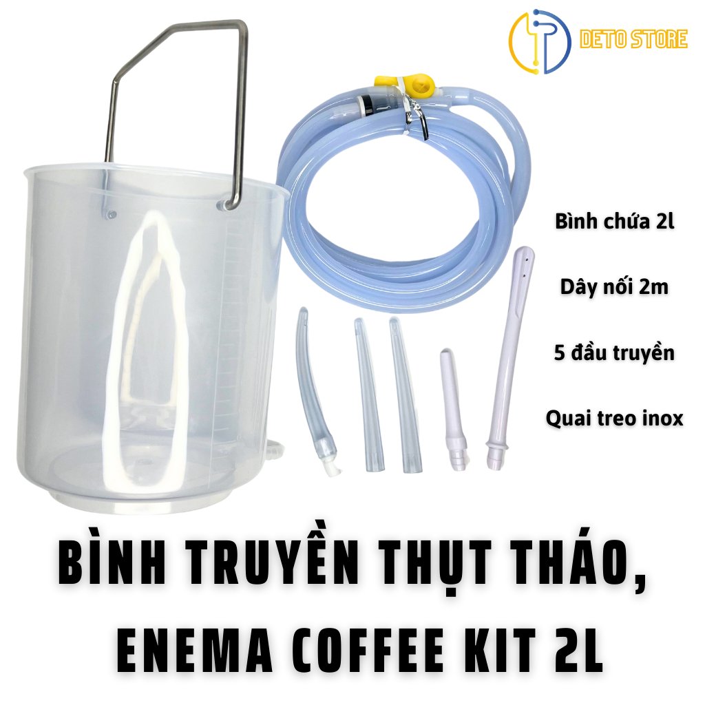 Thụt tháo đại tràng, bộ thải độc cà phê, bộ bình thụt tháo đại tràng, enema coffee kit thải độc cà phê 2L Viethealthy