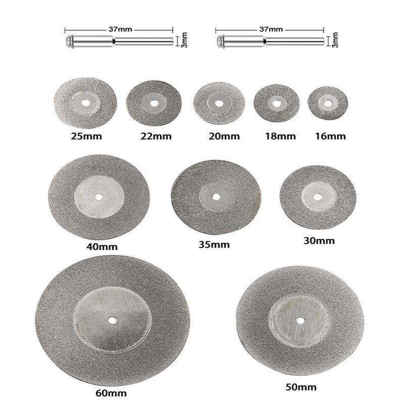 Bộ 10 lưỡi cắt kim cương 16-60mm dùng cho máy mài hoặc máy khoan
