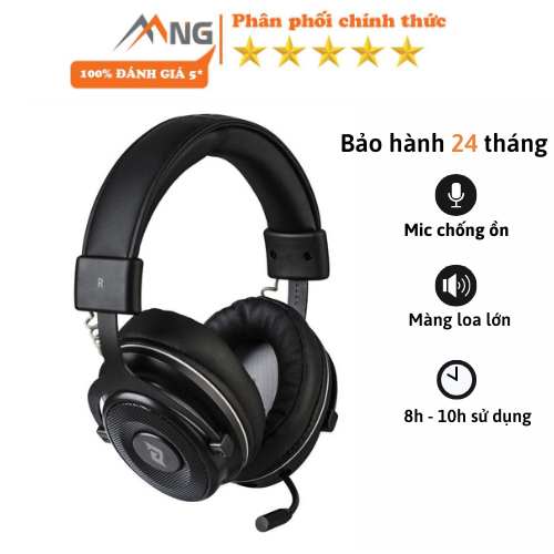 Tai nghe headphone gaming chụp tai không dây có mic Edra EH493w Wireless 2.4 G - Hàng chính hãng bảo hành 24 tháng