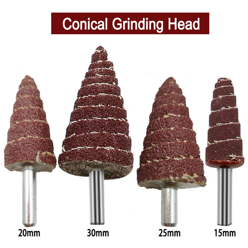 Bộ 4 đầu chà nhám gắn máy khoan , đầu mài bằng giấy nhám xếp trục cán 6mm