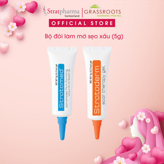 Combo Gel Silicone ngăn ngừa sẹo xấu Strataderm và Gel bảo vệ, làm lành vết thương hở Stratamed