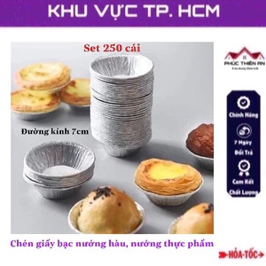 Set 250 Chén giấy bạc nướng hàu, nướng bánh, nướng thực phẩm đa năng, tiện dụng