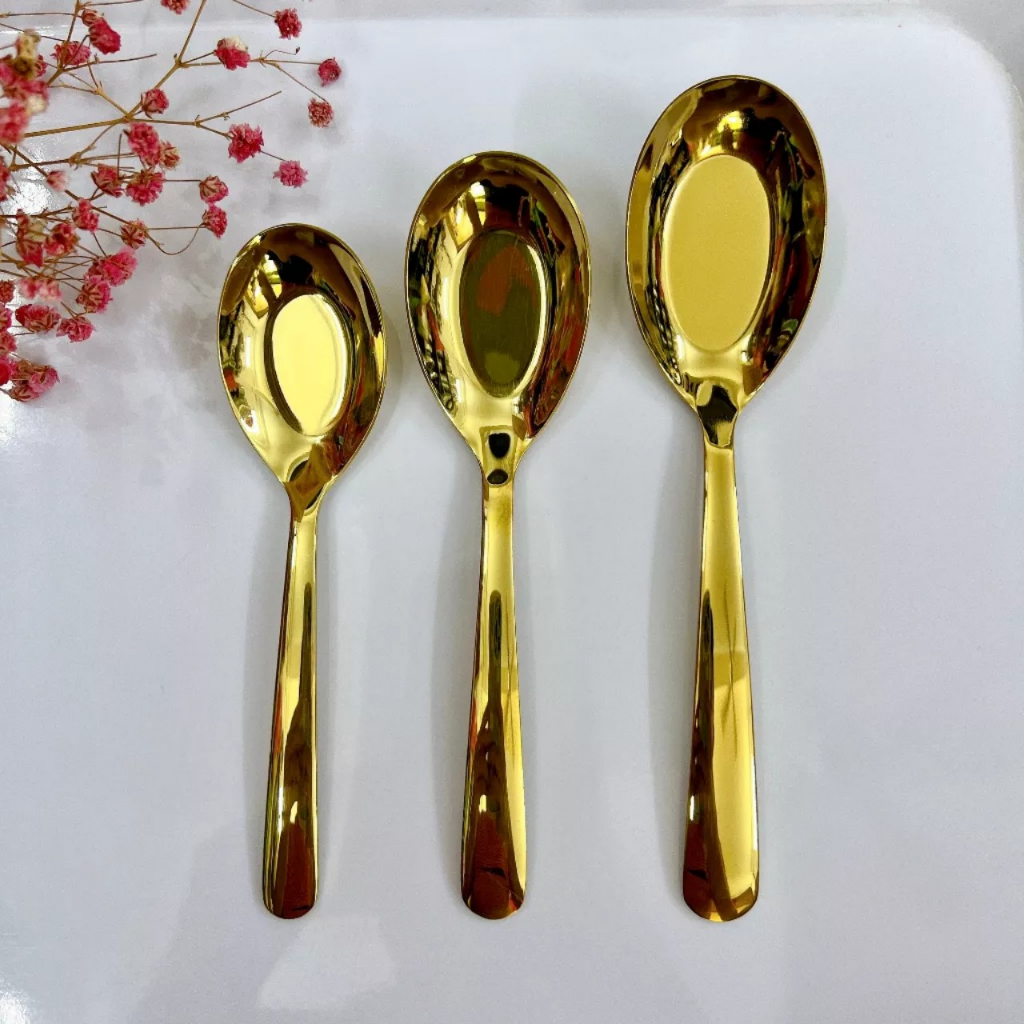 Muỗng cơm - Muỗng  canh inox 304 màu Vàng 100%  Muỗng cao cấp  Hàn Quốc