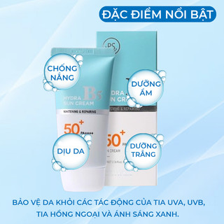 Kem Chống Nắng B5 Pretty Skin Phục Hồi Dưỡng Trắng Hàn Quốc Hydra B5 Sun Cream 70ml Cấp Ẩm, Nâng Tone, Nhanh Thấm - Bebe