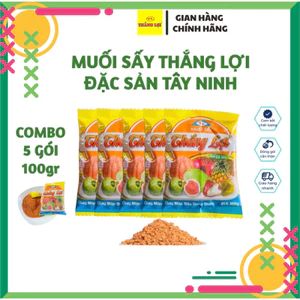 COMBO 5 GÓI 100G MUỐI SẤY THẮNG LỢI CHẤM HOA QUẢ - ĐẶC SẢN TÂY NINH