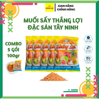 COMBO 5 GÓI 100G MUỐI SẤY THẮNG LỢI CHẤM HOA QUẢ - ĐẶC SẢN TÂY NINH