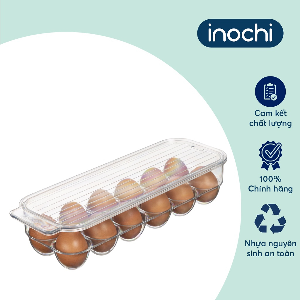 Khay đựng trứng hộp lưu trữ có nắp đậy trong suốt inochi tủ lạnh thông minh, sang trọng