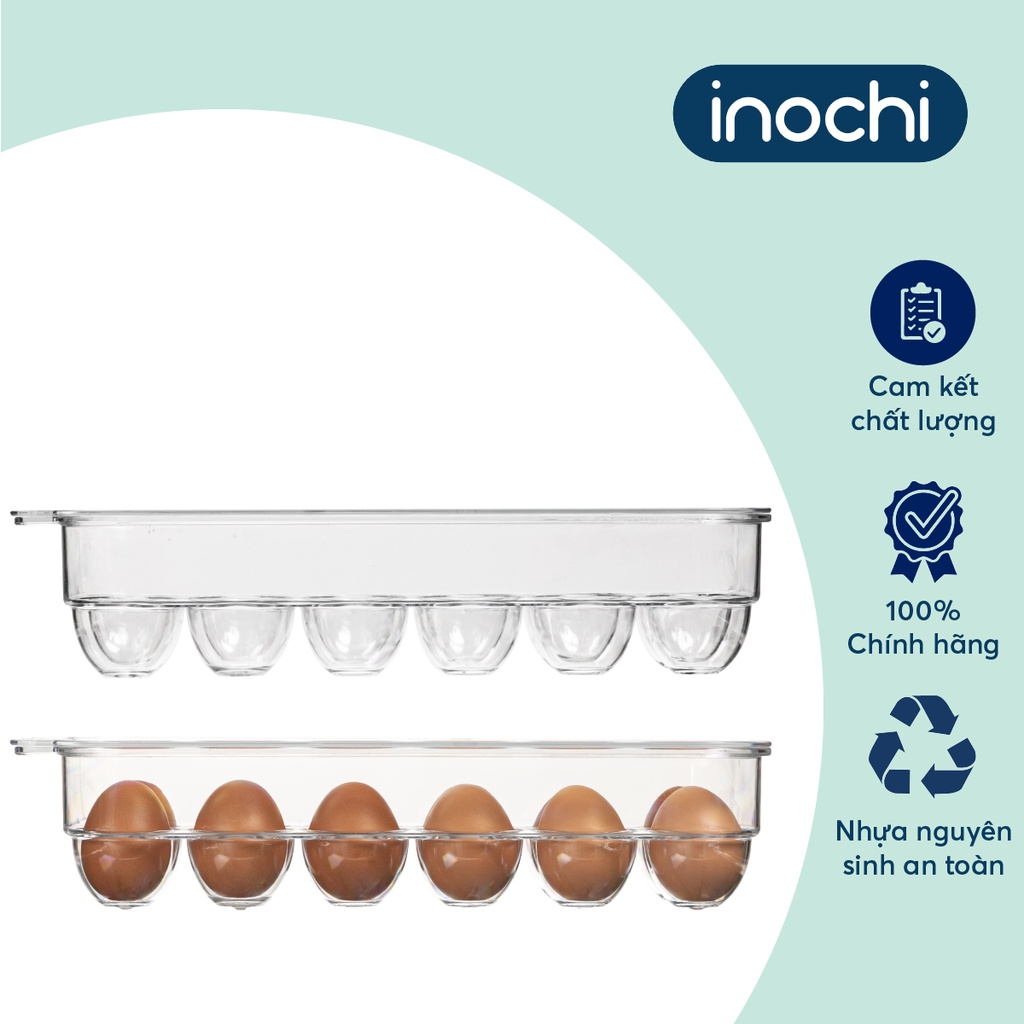 Khay đựng trứng hộp lưu trữ có nắp đậy trong suốt inochi tủ lạnh thông minh, sang trọng