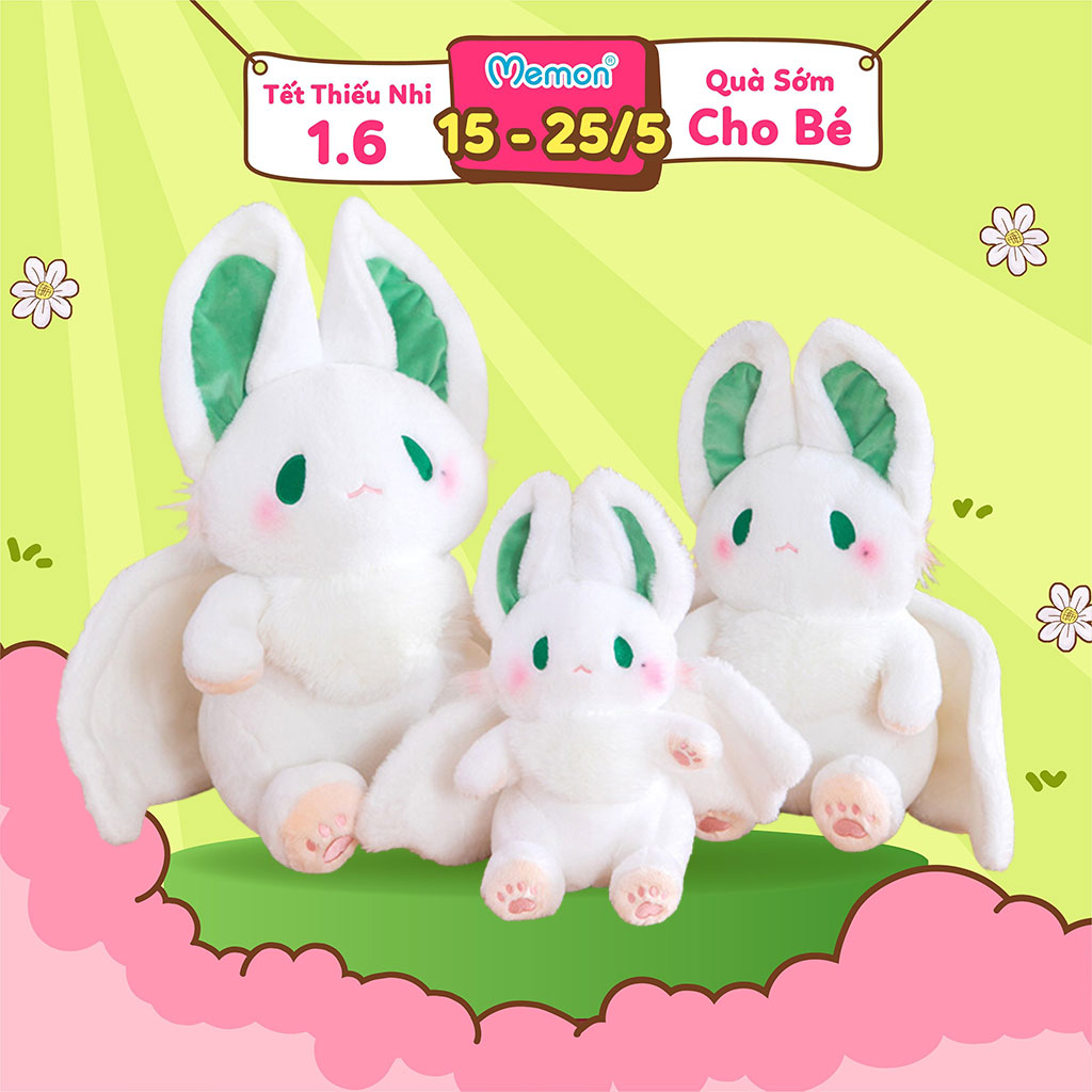 Gấu Bông Thỏ Dơi Trắng Cánh Dài Cao Cấp Memon | Shopee Việt Nam