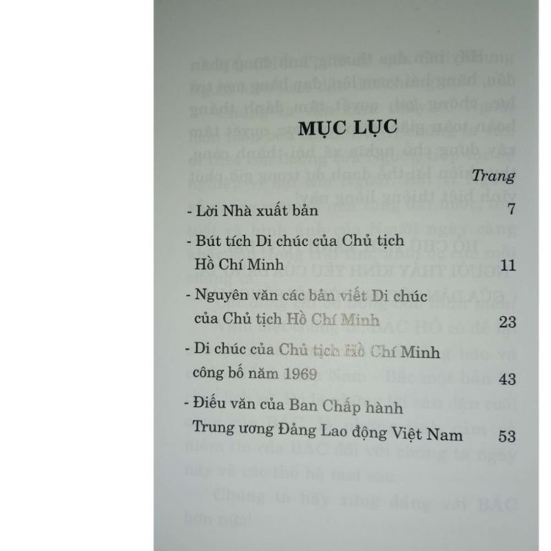 Ảnh Sách - Di chúc của Chủ tịch Hồ Chí Minh 1