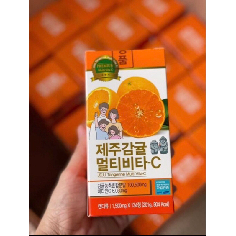 [HÀNG MỚI VỀ] Viên Vitamin C JEJU Tangerine Multivita C Hàn Quốc Vị Cam