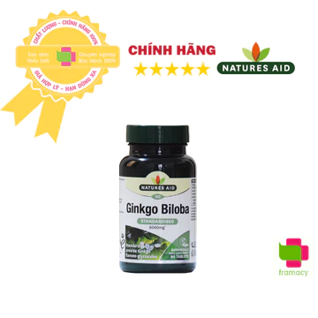 Viên uống bổ não Healthy Care/Natures Aid Ginkgo Biloba, Úc (100/90viên) tăng tuần hoàn máu não, tăng nhận thức, trí nhớ