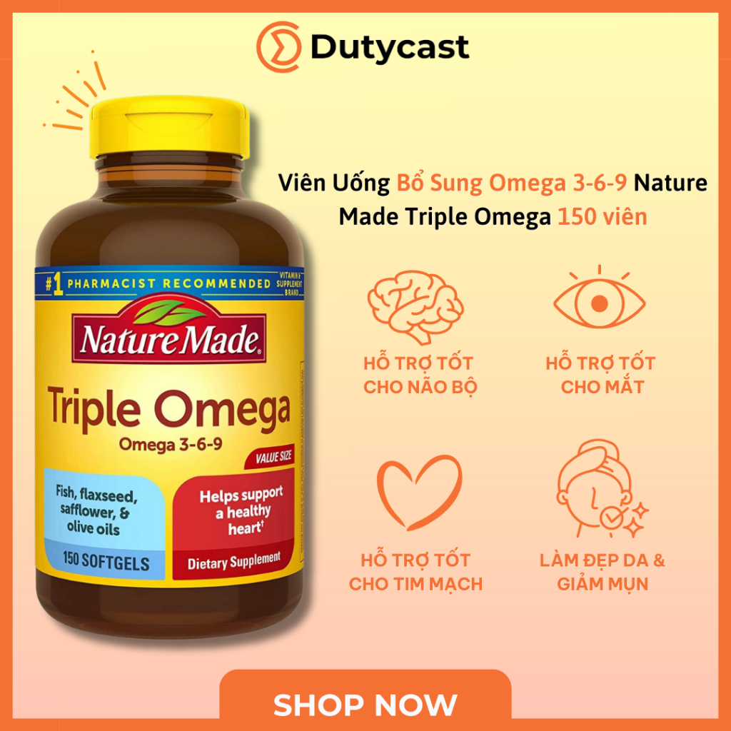 Viên Uống Bổ Sung Omega 3 6 9 Nature Made Triple Omega 150 Viên Shopee Việt Nam