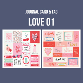 Tag/ Journal card trang trí chủ đề LOVE (tình yêu) dùng làm album ...