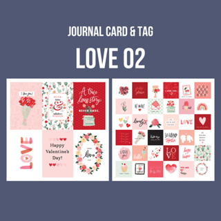 Tag/ Journal card trang trí chủ đề LOVE (tình yêu) dùng làm album ...