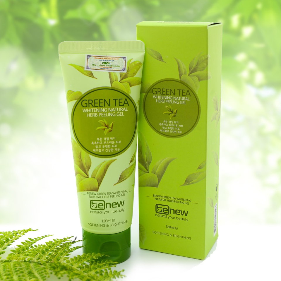 Ảnh Tẩy tế bào chết Trà Xanh Benew Green Tea Whitening Natural Herb Peeling Gel 120ml 4