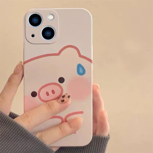 Ốp Điện Thoại Vuông Heo hồng Sang Trọng Cho iPhone 14 13 Pro Max 11 12 Mini XR X XS Max 7 8 Plus SE 2022e2244