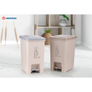 Bật rác vuông 15L Hokori 8062, Thùng rác Việt Nhật cao cấp có thùng